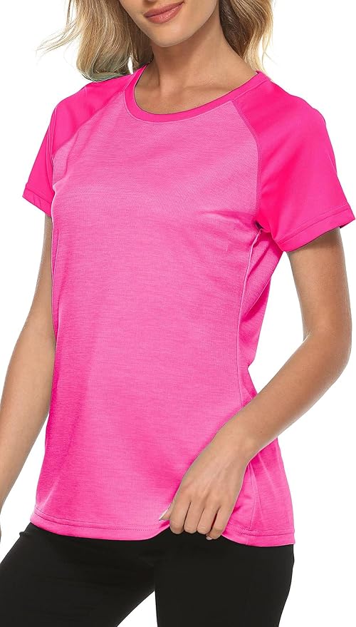 MoFiz Women's Short Sleeve UPF 50+ Sun Protection Sports T-Shirt Quick Dry Running Workout Athletic Tee Top