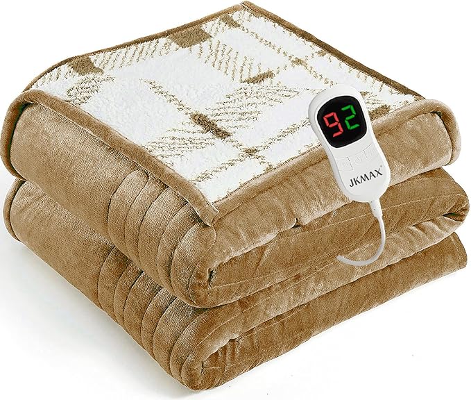 Heated Electric Blanket Full Size - 72"x84" Flannel Heating Blanket with 10 Heating Levels & 5 Time Settings Over-Heat Protection, Winter Warmer for Adults with ETL Certification(Ivory)