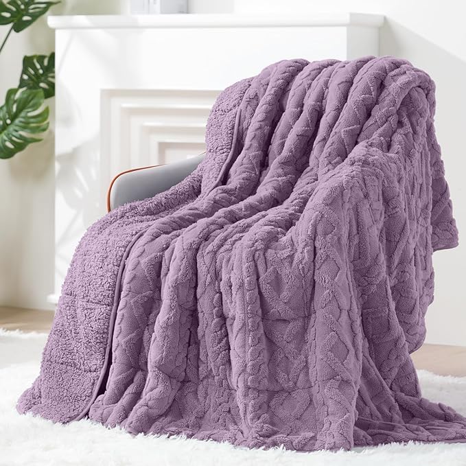Super Fuzzy Soft Sherpa Fleece Weighted Blanket, 15 lbs Dual Sided Fluffy Heavy Weighted Blankets for Adults - No Bunching with Double Layers of Soft Inner Lining (60"x 80", 15 Pounds)