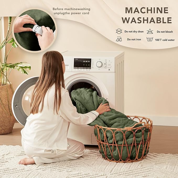 Homemate Electric Heated Blanket King Size - 100"x90" Heating Blanket King Size Dual Control 1/2/4/6/8 Hours Auto-Off 10 Heat Level Over-Heat Protection Flannel Sherpa ETL Certification