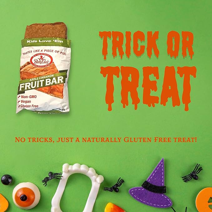 Betty Lou's Fruit Bars, Apple Cinnamon Pack of 12, Gluten Free, Vegan, Non GMO, Deliciously Healthy Snacks Made with All Natural Fruit Juice, Individually Wrapped, 2 oz. Each, 12 Bars