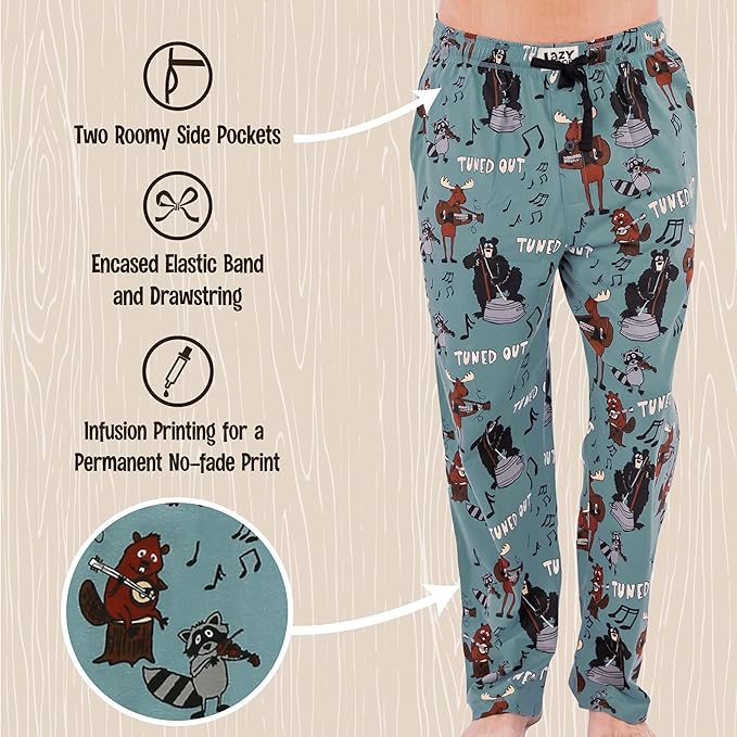 Lazy One Funny Ocean Pajama Pants For Men, Men's Separate Bottoms, Lounge Pants, Fishing PJs