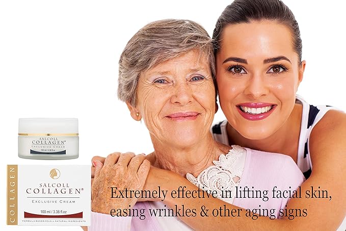 Salcoll Collagen - Anti-Aging Marine Collagen Face Cream - Firming Moisturizer for Fine Lines & Wrinkles, Day & Night Treatment, All Skin Types, 100 ml. Jar