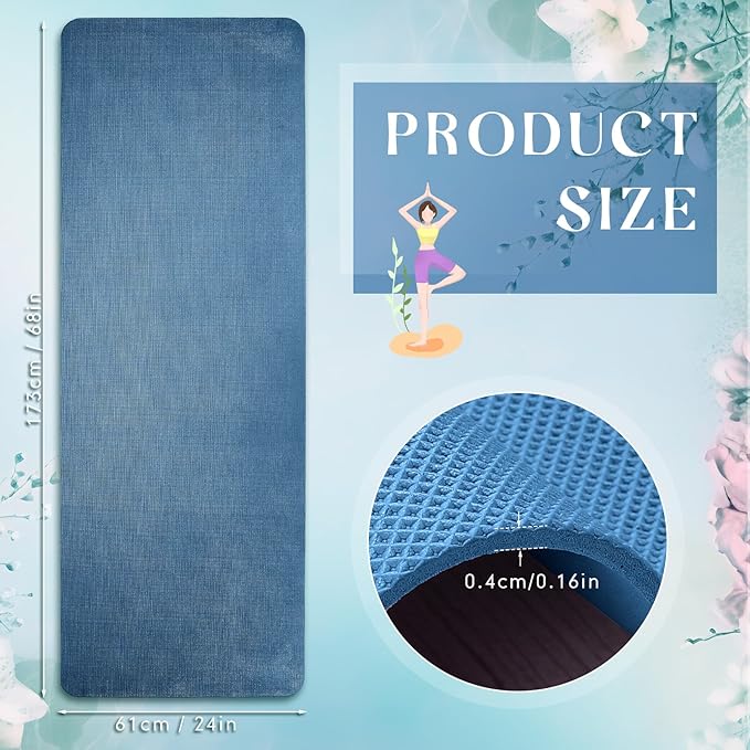 Timgle 6 Pack Yoga Mats Bulk Non Slip Exercise Yoga Mat Thick Anti Slip Tear Resistant Sports Gym for Fitness Stretching Home Workout and Studio