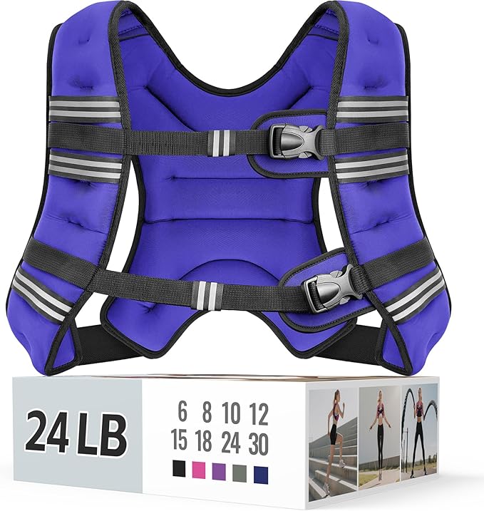 Weighted Vest for Women & Men with Reflective Stripe and Adjustable Buckle, Comfortable & Durable Rucking Vest for Walking, Running & Strength Training