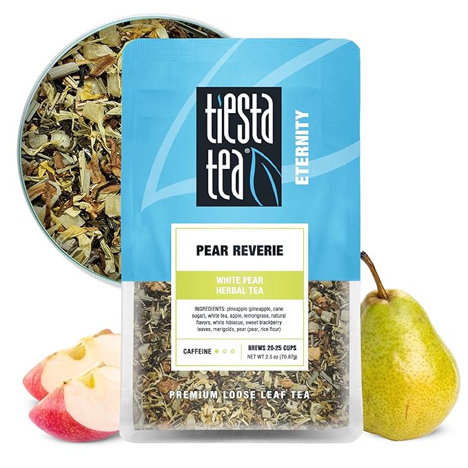 Tiesta Tea - Pear Reverie Tea, Loose Leaf, White Pear Herbal Tea, Premium Low Caffeine Tea Blend, Make Hot or Iced & Up to 25 Cups, 2.5 oz Resealable Pouch