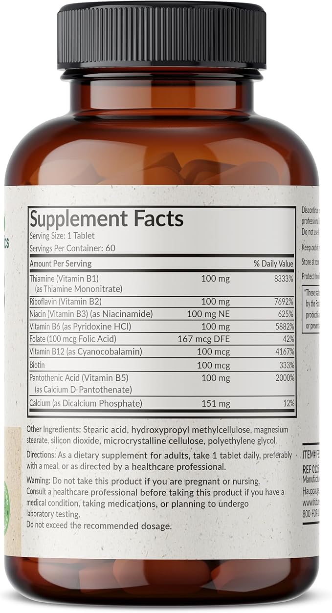 Futurebiotics Super B 100 Sustained Release Vitamin B Complex Non-GMO, 60 Vegetarian Tablets