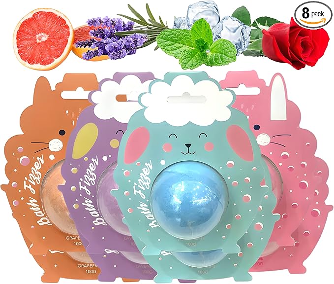 Bath Bombs for Women Gift Set,Handmade SPA Bubble Bath for Relaxing,Gift for Her/Him, Women, Girls, Wife, Mother,Four Styles and Four Fragrance(8pack)