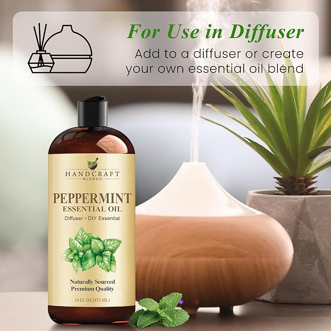 Handcraft Blends Peppermint Essential Oil - Huge 16 Fl Oz - for Candle Making, Soap Making, Diffusers, and Aromatherapy