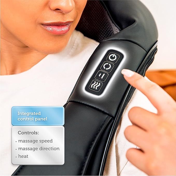COMFIER Shiatsu Neck and Shoulder Massager,Gifts for Mom Dad,Deep Kneading Massage Pillow with Heat, Back Massager, Pillow Massage, Black