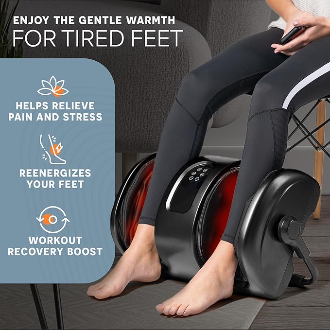 LifePro Shiatsu Foot Massager with Heat, Foot Massager with Heat for Plantar Fasciitis, Remote Control, Deep Kneading for Leg, Calf, Feet, Ankle with Free Roller Gifts for Mom Dad