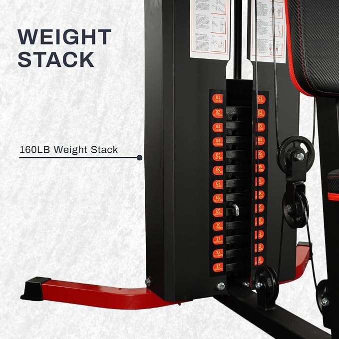 Home Gym, Workout Equipment with Leg Press, Exercise Equipment for Home with Pulley System, Home Gym Equipment for Full Body Strength Training, Preacher Curl and Leg | Multiple Styles