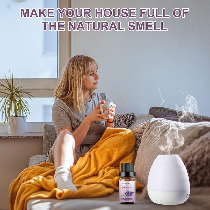 Sedbuwza Lavender Essential Oil, Pure Organic Lavender Fragrance Oil for Diffuser, Humidifier, Soap, Candle, Perfume