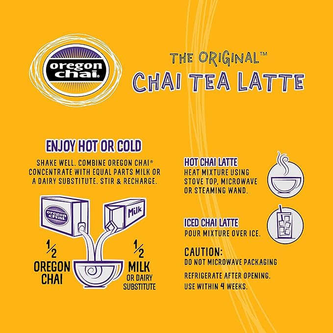 Oregon Chai Vanilla Chai Concentrate, 32 Fluid Ounces (Pack of 1)