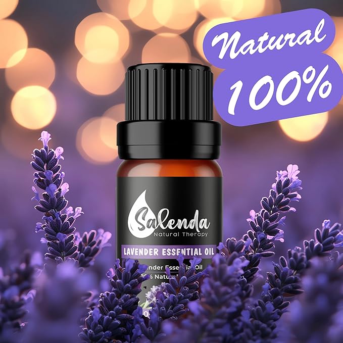 Lavender Essential Oil by Salenda - 100% Pure, for Diffuser, Massage, Skin & Hair Care - 0.34 Fl Oz (10 ml)