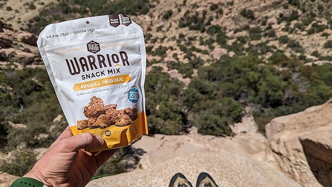 BeeFree Warrior Mix Gluten Free Granola - Chunky Granola Bites | Paleo, Low Carb, Grain Free, Preservative Free, Oat Free | Auggy’s Original Mix, 9 Ounce Bags, 3 Pack