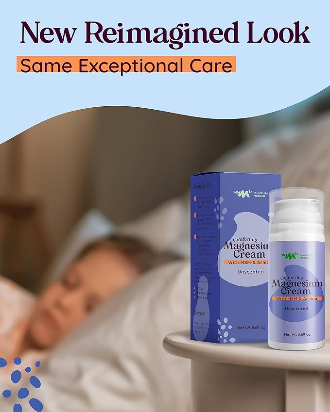 Magnesium Cream For Kids and Babies - Calming Body Lotion for Bedtime - Natural Magnesium Chloride with Arnica and MSM in Organic Aloe & Shea Butter Base 3.69 oz (Unscented)