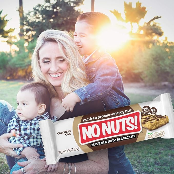 No Nuts! Chocolate Chip AND Cinnamon Roll Flavor Snack Bars - 100% Nut Free Dairy Free Vegan Protein Bars