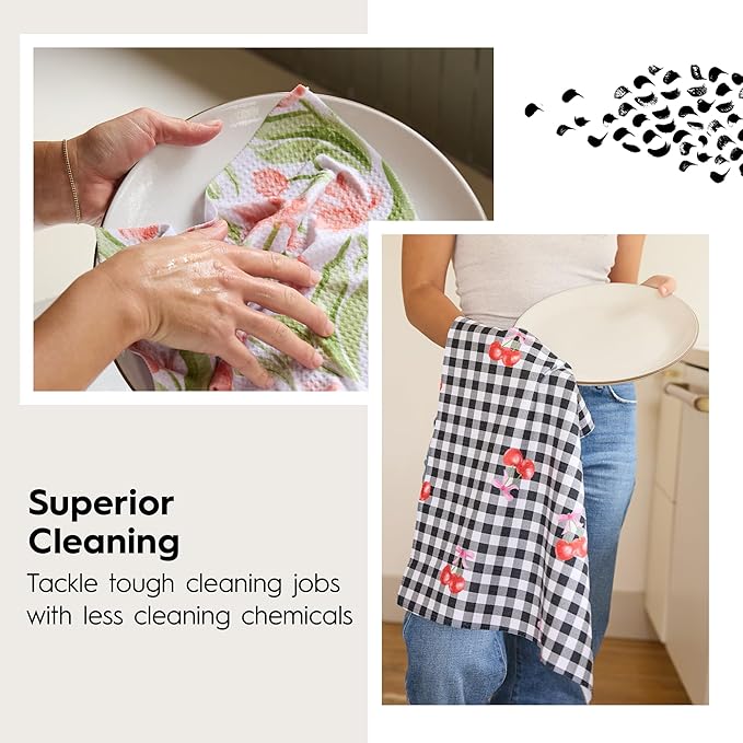 GEOMETRY Bar Towels for Kitchen Premium Towels for Cleaning Dishes & Glassware - Absorbent & Fast Drying Kitchen Towels - Star Spangled, 12" x 14" - 1-Piece