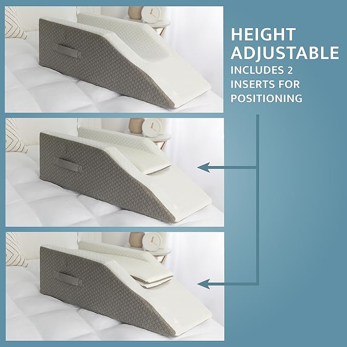 Kӧlbs Single Or Double Leg Elevation Pillow | Post Surgery Leg Pillow | Stylish Chic Jacquard Cover | Ankle Knee and Leg Support Pillow for Injury After Surgery (Adjustable)
