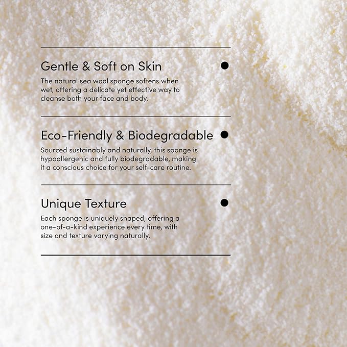 LATHER - Natural Sea Wool Sponge, 4-5" - Organic Exfoliating Body Scrubber - Soft, Gentle Cleansing - Hypoallergenic - All Skin Types - Florida Natural Loofah Sponge - Cruelty Free - Beauty & Skincare