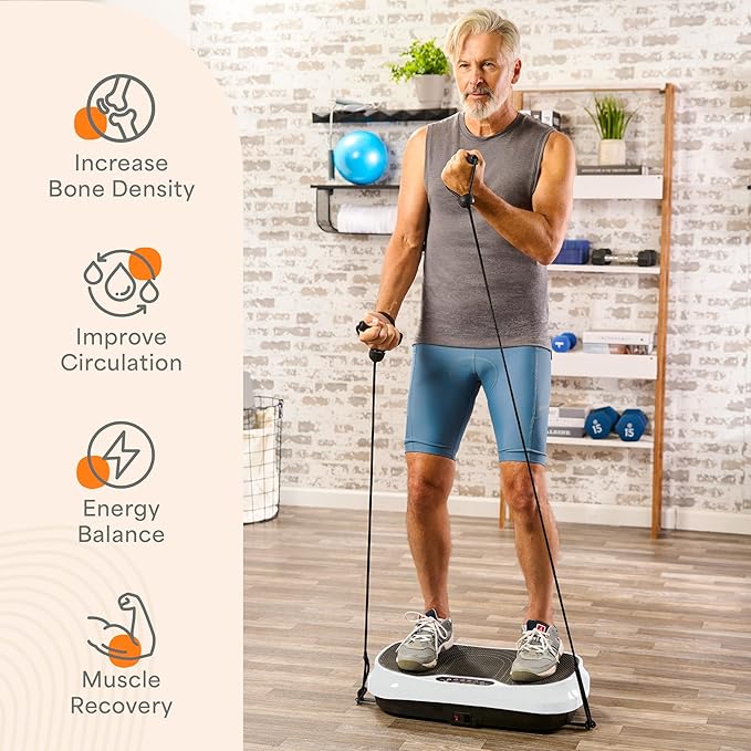 Lifepro Waver Mini Vibration Plate for Lymphatic Drainage – Whole Body Vibrating Platform Exercise Machine for Muscle Toning & Recovery with Remote & Resistance Bands, Max Load 260 lb