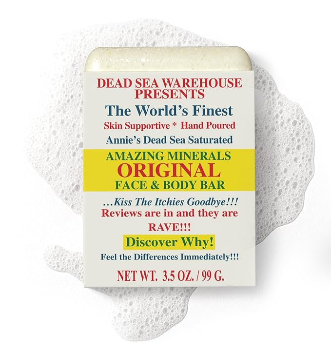 Dead Sea Warehouse - Dead Sea Salt Soap Bar - Original Face & Body Bar - Hydrating Mineral Soap for All Skin Types, Fragrance-Free - 3.5 oz