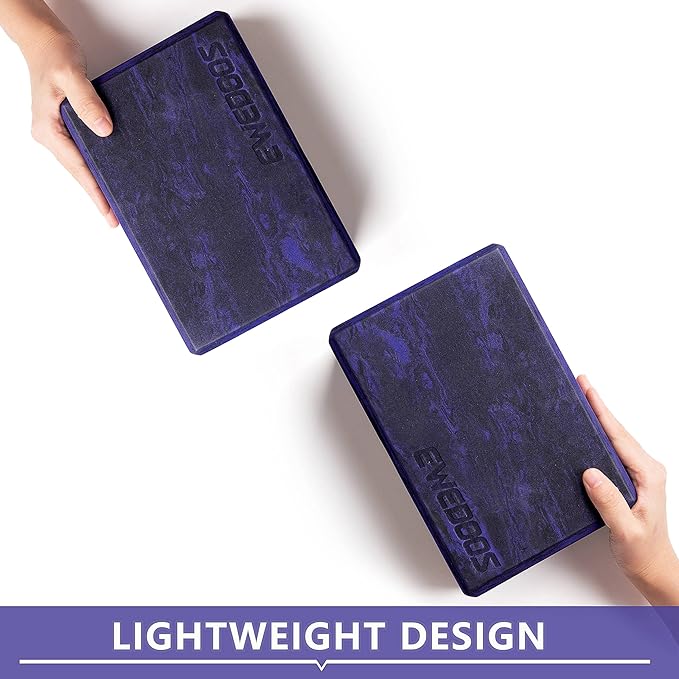Ewedoos Yoga Blocks 2 Pack Eco Friendly Yoga Block High-Density Non-Slip Yoga Block Set for Yoga Pilates