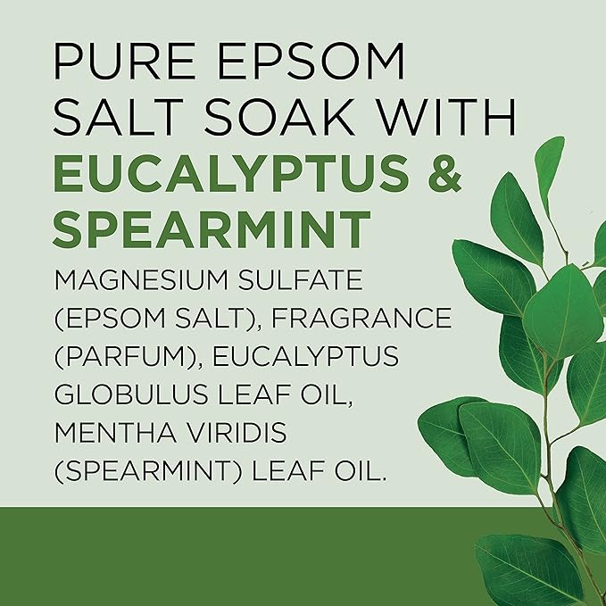 Dr Teal's Pure Epsom Salt, Relax & Relief with Eucalyptus and Spearmint, 3 lb (Pack of 4)