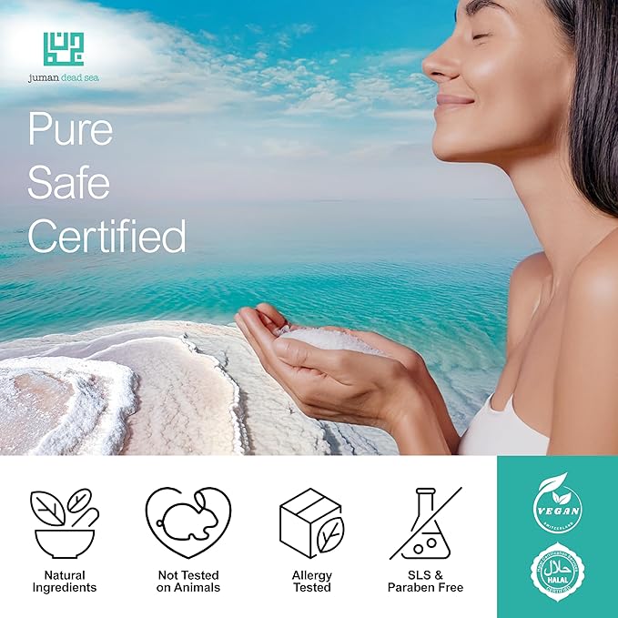 Juman Dead Sea Minerals Premium Coconut Milk Body Scrub | Infused with Essential Oil & Nutrients | Coconut Mineral Salt Scrub | Great for Dry Skin | SlS & Paraben Free | Vegan | 11.46 Oz