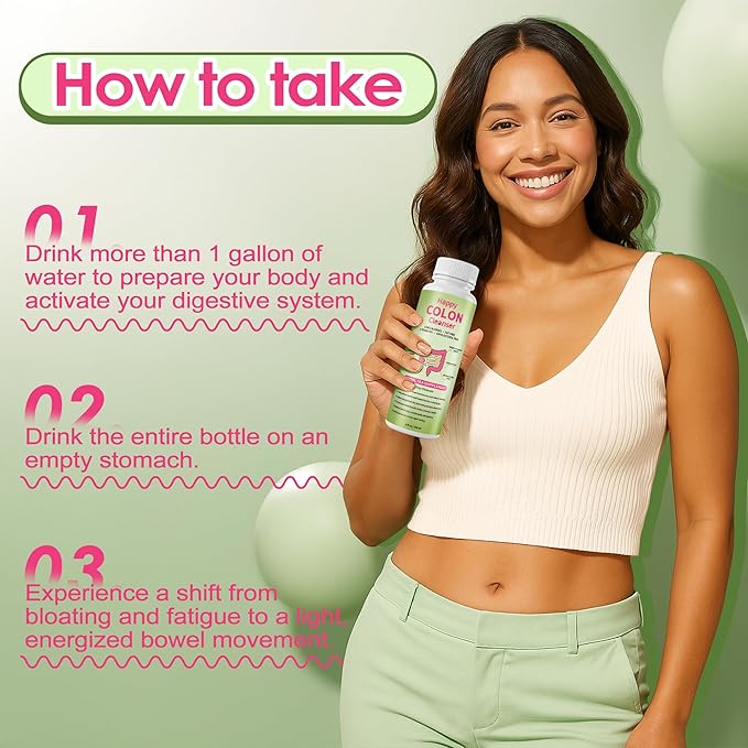 1 Day Happy Colon Cleanser - Gentle Herbal Formula for Digestive Support, Natural Cleanse - 8 fl.oz. (1Pc)
