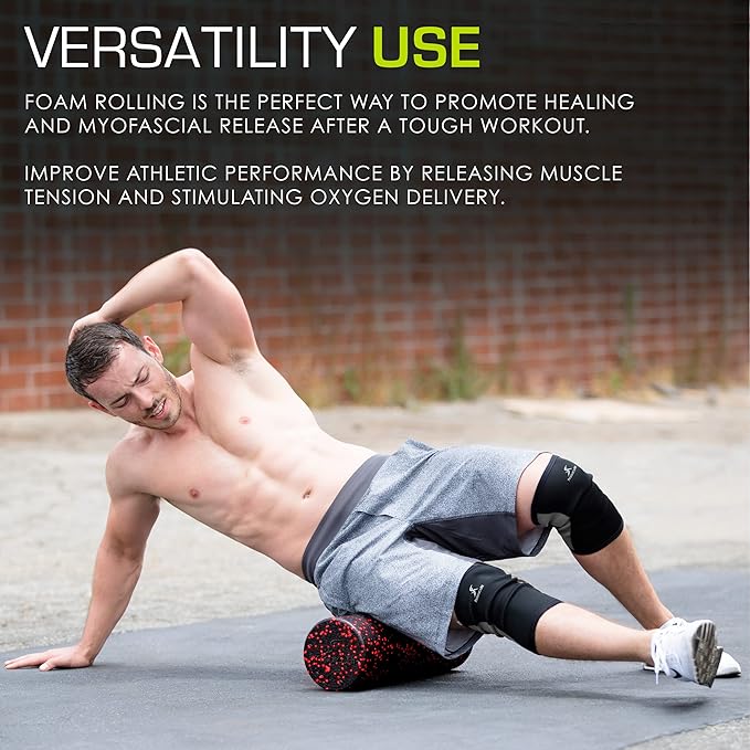 ProsourceFit High Density Foam Rollers 12 - inches Long, Firm Full Body Athletic Massage Tool for Back Stretching, Yoga, Pilates, Post Workout Muscle Recuperation
