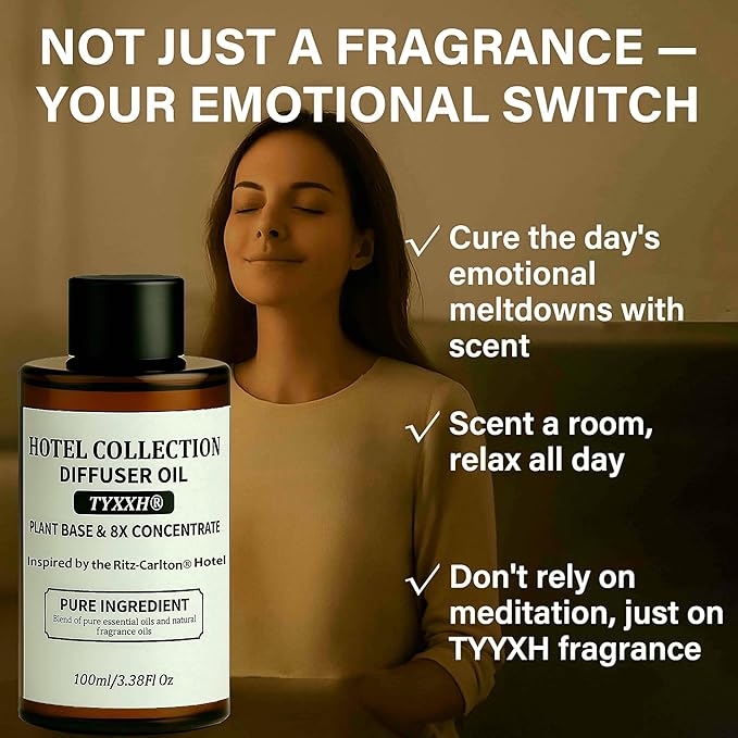 Hotel Collection Diffuser Oil, Ritz-Carlton Inspired Essential Oils for Waterless, Cold Air, Ultrasonic & Reed Diffusers, HVAC, Long-Lasting 5-Star Hotel Fragrance for Home, Office, Spa - 3.38fl oz