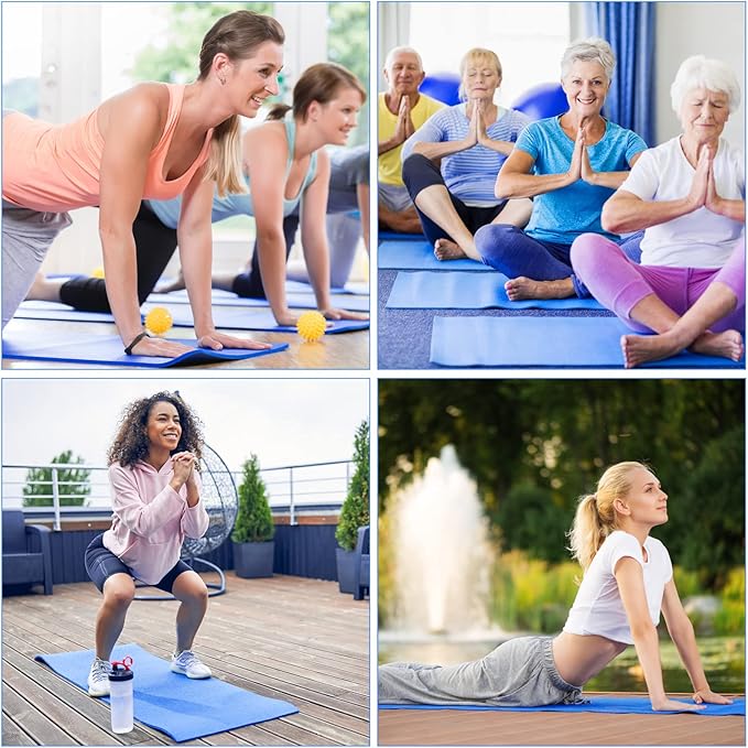 Funtery 16 Pack 3 mm Thick Yoga Mat Exercise Workout Mat Non Slip Fitness Pad for Women Gym Home Yoga Pilates