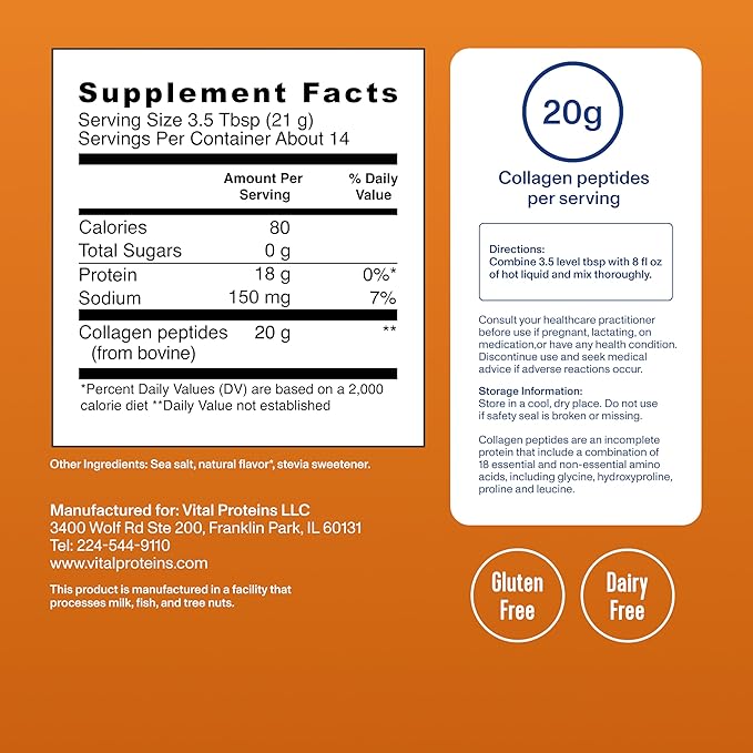 Vital Proteins® Pumpkin Spice Collagen Peptides, 20g Collagern Peptides, Healthy Hair, Skin, Nails & Joints