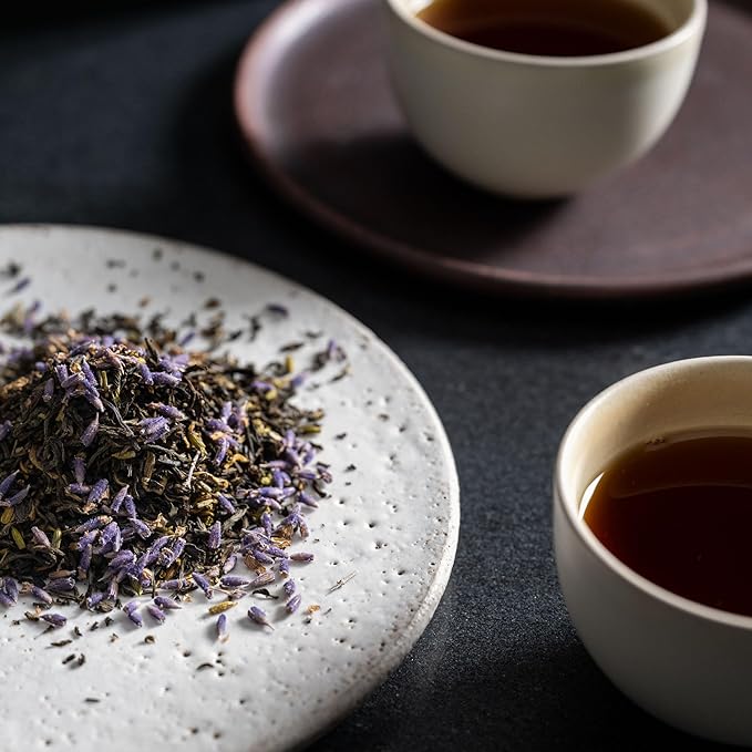 Rishi Tea Earl Grey Lavender Loose Leaf Pure Black Tea - Organic with Bergamot Oil and Lavender Flowers, Energizing & Caffeinated - 4 Ounces, 12+ Servings