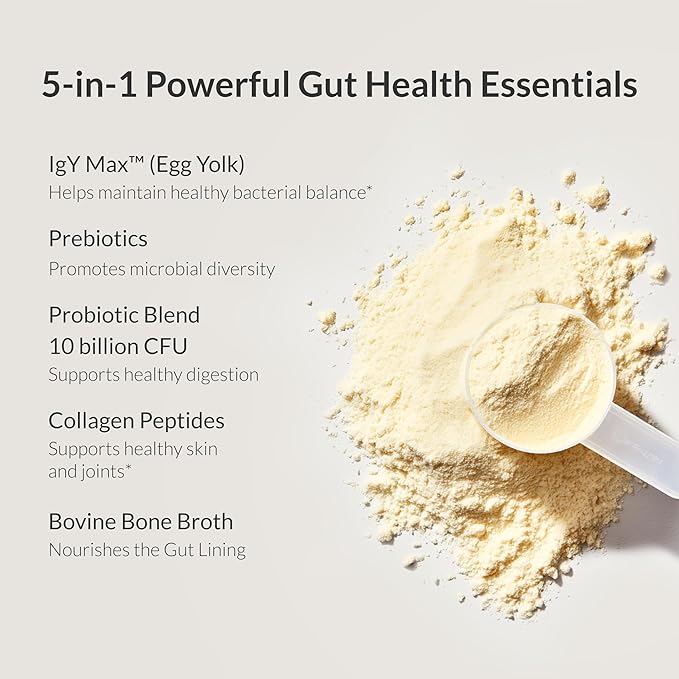 Microbiome Breakthrough Repair Powder - Vegetarian Vanilla - Contains Probiotics for Men and Women - Gas & Bloating Relief - GI Revive - Improves Gut Health - 30 Servings - 150g