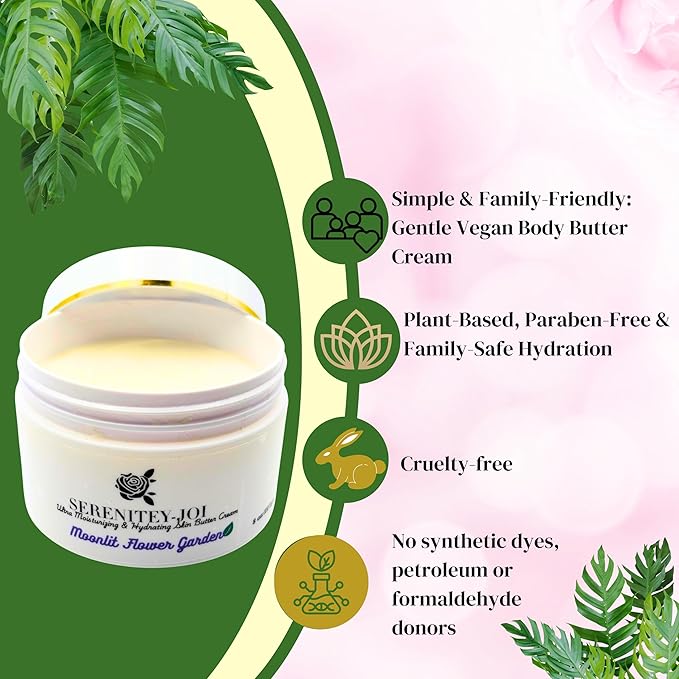 Ultra Hydration Body Butter Cream Moisturizer with Natural Ceramides, Hyaluronic Acid, Squalane, Cupuacu & Mango Butters + Botanical Oils-Intense Hydration For Anti-Aging & Dry Skin 8oz