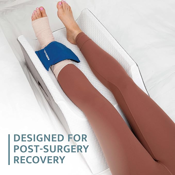 Kolbs Double Leg Elevation Pillow | Post Surgery Leg Pillow | Stylish Chic Jacquard Cover