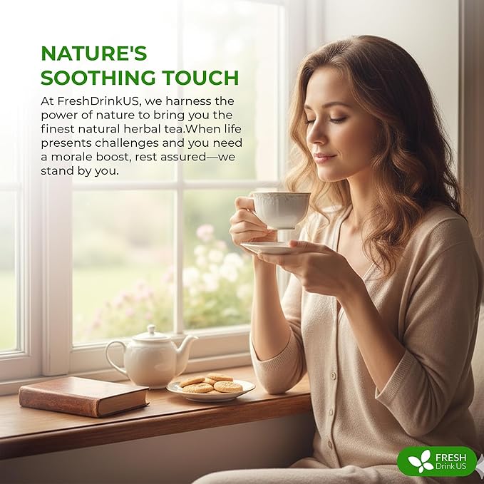FreshDrinkUS, Premium Green Ginger Tea | 135 Tea Bags | Sencha Green Tea with Ginger, Lemongrass, Turmeric, Hibiscus & Peppermint | Natural Herbal Blend | Comfort & Refreshing, Vegan