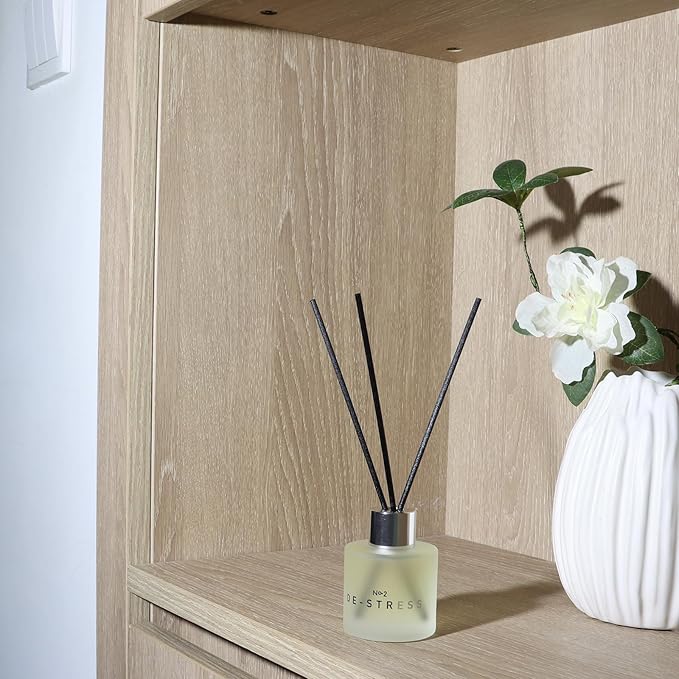 3 Pack Fragrance Reed Diffuser, 50ML Gardenia Jasmine Lemongrass Aromatherapy Diffuser Set with 12 Black Fiber Sticks,Air Freshener for Bedroom Bathroom Office