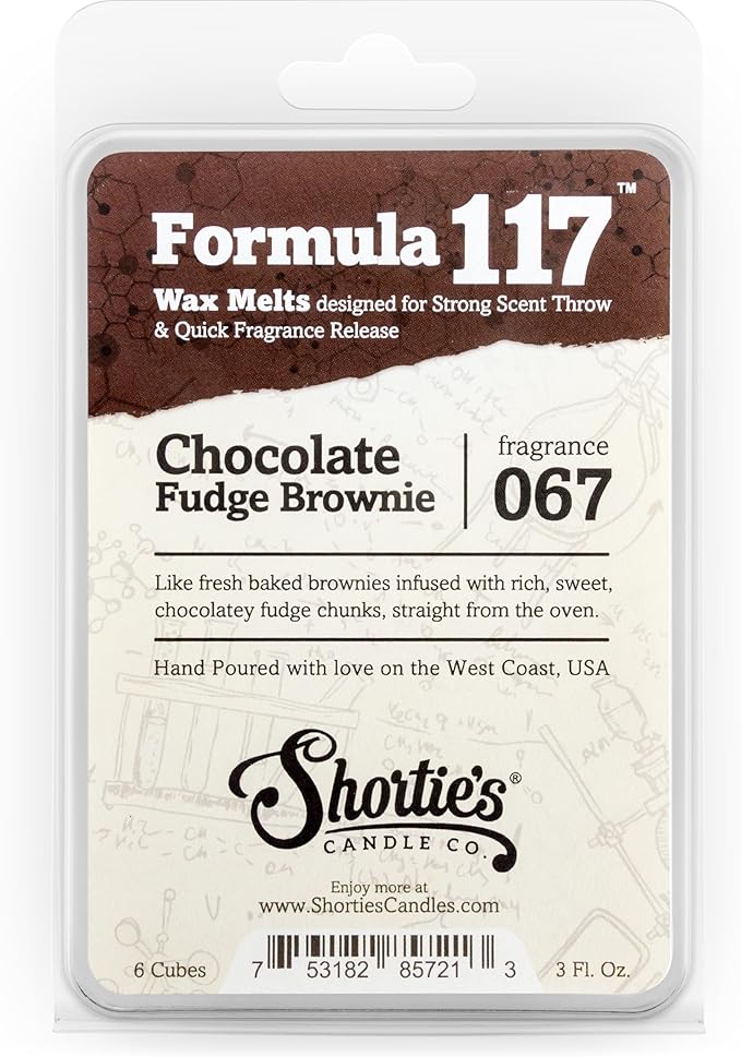 Bakery Wax Melts Variety Pack - Chocolate Fudge Brownie, Vanilla Bean, Cinnamon Bark - Formula 117 - 3 Highly Scented 3 Oz. Bars - Made With Natural Oils - Bakery Warmer Wax Cubes