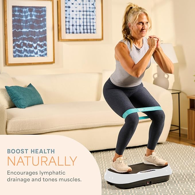Lifepro Waver Mini Vibration Plate for Lymphatic Drainage – Whole Body Vibrating Platform Exercise Machine for Muscle Toning & Recovery with Remote & Resistance Bands, Max Load 260 lb