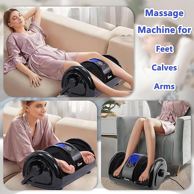 Foot Massager with Heat,Shiatsu Foot Massager for Plantar Fasciitis,Pain Relief and Heat Therapy,Massage Leg/Calf/Ankle with Deep Kneading for Family and Friends(Black)