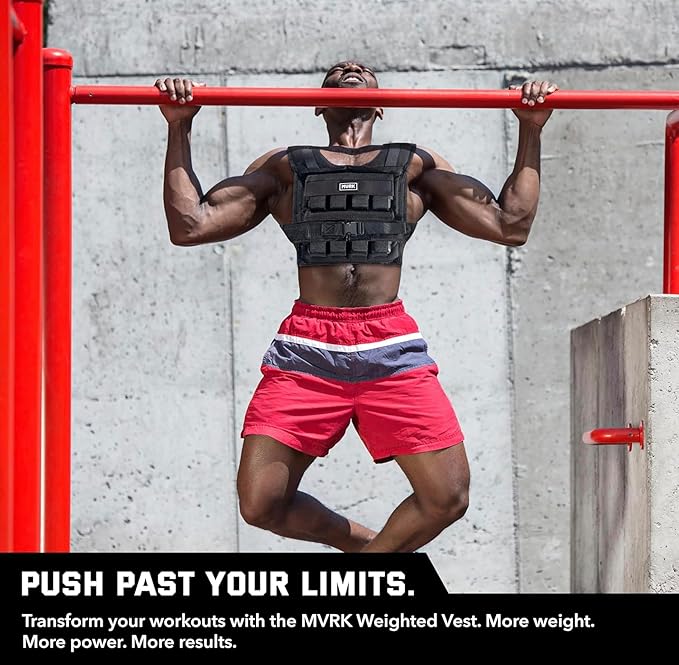 MVRK Weighted Vest Men 15lbs | 25lbs | 35lbs | 45lbs | 65lbs | 80lbs | 100lbs - Weighted Workout Vest With Removable Iron Weights, Heavy Duty Weighted Exercise Vest For Functional Training & Calisthenics - Weight Vest for Men