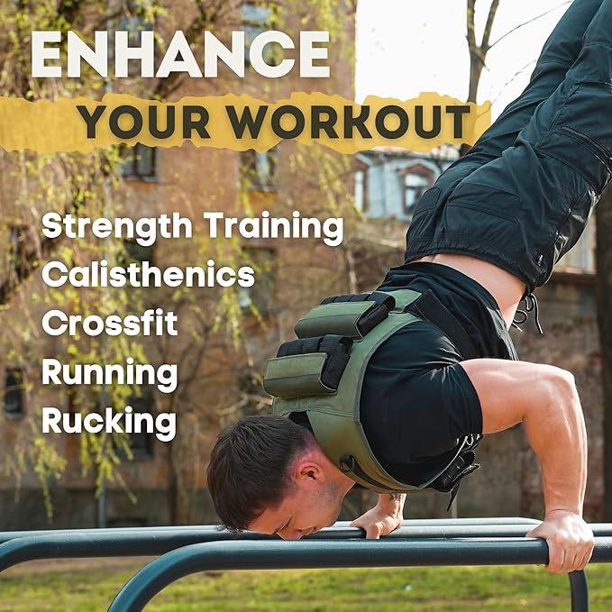 Polyfit (Warrior) Adjustable Weighted Vest - 25lb | 35lb | 45lb - Weight Vest with Adjustable Iron Weights for Men and Women for Workouts, Strength Training, Rucking