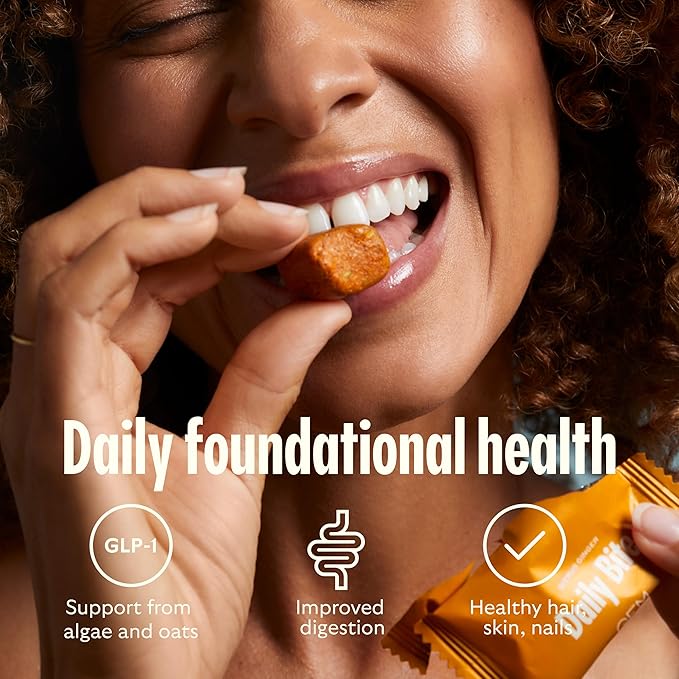 GEM Daily Multivitamin for Women & Men, 20+ Vitamins & Minerals zinc, Vitamin D, B, K, Folic Acid, Turmeric, Beta Glucan GLP-1 booster, Supports Gut, Skin, Brain, Immunity (Citrus Ginger, 28 Servings)