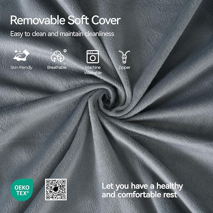 Kayfia Reading Pillow, 10 in 1 Back Pillow for Bed Sitting up with Detachable Arms Rest, Back Rest with Gel Memory Foam, Husband Pillow for Reading/Gaming/Working in Bed or Couch 21'', Gray