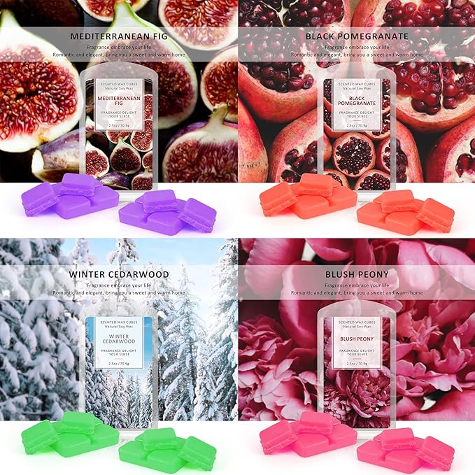 STRN Scented Wax Melts - 8 Pack Soy Wax Cubes for Warmers Candle Making Set Long Lasting Scented Suitable for All Seasons (8x70.9g)