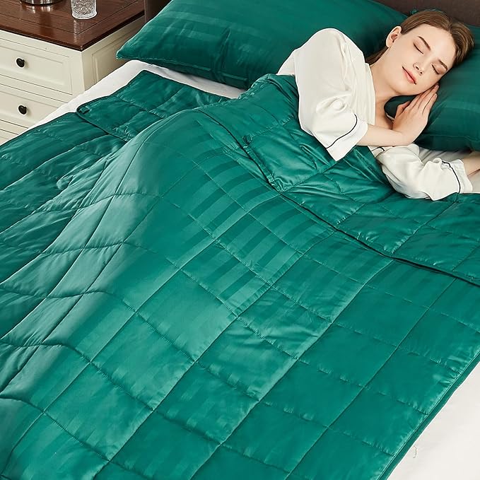 Weighted Blanket Queen/King Size (80"x87" 20lbs),Ultra Soft and Cozy Cooling Weighted Blanket for Adult,Heavy Blanket with Machine Washable Soft Blanket, Green